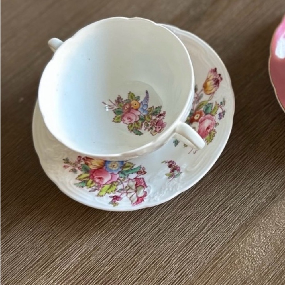 Vintage Floral Teacup and Saucer Set